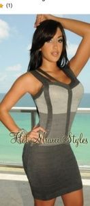 Hot Miami Styles Gray Ombre Double Straps Dress